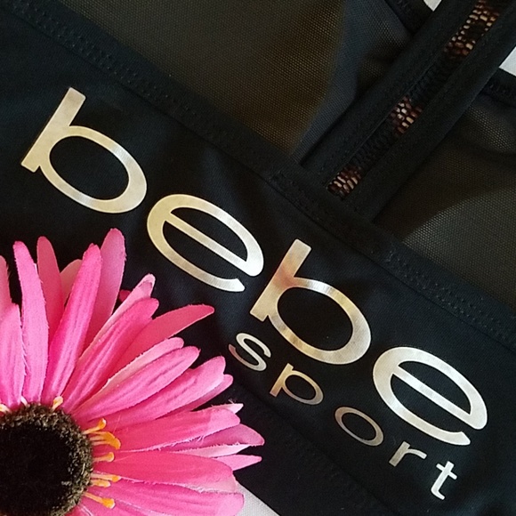 NWT bebe Leopard Mesh T-back Sports Bra - Picture 4 of 6